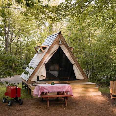 Hipcamp Ideas, Campground Design, Trailer Cabin, Rustic Outdoor Spaces, Hut Ideas, Casa Hobbit, Family Compound, Hut House, Wooden Cabin