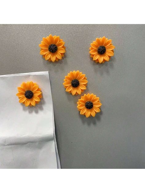 5pcs Resin Sunflower Magnet Set - Circular, Sturdy Decor And Kitchen & Fridge Magnet/Office Organizer, Suitable For Holiday Gifts And Home DecorationI discovered amazing products on SHEIN.com, come check them out! Resin Sunflower, Lipstick Gift Set, Kitchen Fridge, Office Organizer, Kitchen Fridges, Flavored Lip Gloss, Kitchen Fabric, Magnet Set, Christmas Gifts For Men