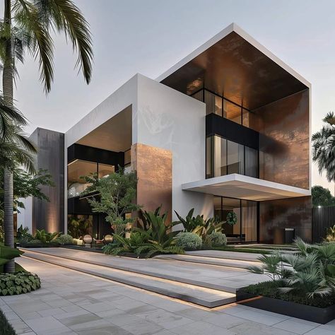 Dubai Houses Luxury, Luxury House Elevation, Linkedin Design, 3d Elevation Design, Modern Luxury House, Bahamas House, Morden House, Circle House, Dubai Houses