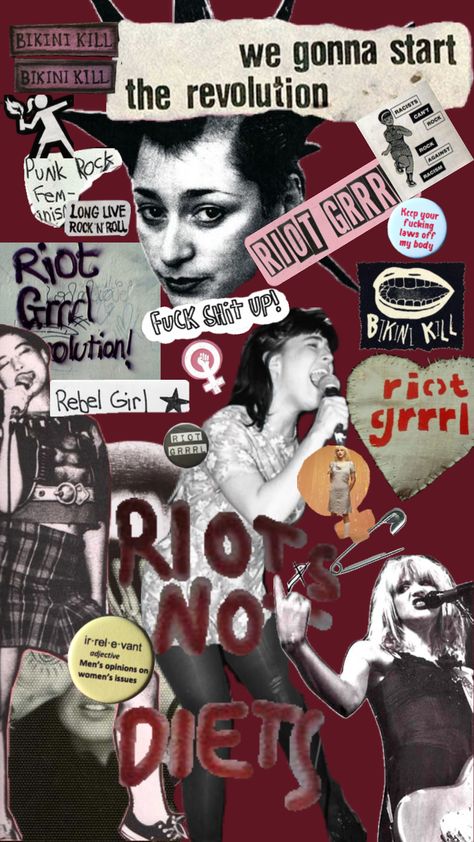 RIOT GRRRL #riotgrrrl #courtneylove #bikinikill #femenist #punkrock #punk #punkisntdead #girls #feminism Riot Grrrl Aesthetic, Riot Grrrl Fashion, Punk Collage, Feminist Punk, Jessica Day, Punks Not Dead, Punk Aesthetic, Punk Princess, Riot Grrrl