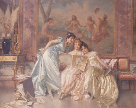 A. Secola - Elegant connoisseurs Vittorio Reggianini, Baroque Painting, Victorian Paintings, Rennaissance Art, Historical Painting, Regency Era, Classic Paintings, Victorian Art, Historical Art