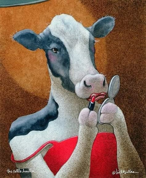 Surreal Pictures, Cow House, Wine Funny, Animal Canvas Art, Pig Art, Vintage Pics, Ear Tag, Cow Painting, Cows Funny