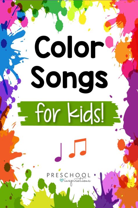 Color Songs For Toddlers, Color Songs Preschool, Preschool Color Theme, Color Lesson Plans, Preschool Rainbow, Preschool Inspirations, Songs For Preschool, Kids Songs With Actions, Teach Colors