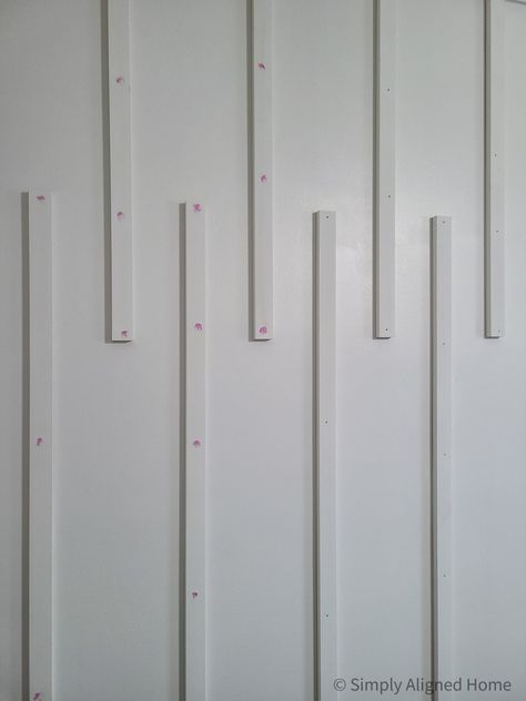 Custom Feature Accent Wall, Linear Accent Wall, White Room Accent Wall, Accent Wall Down The Stairs, Diy Easy Accent Wall, Accent Wall With Moulding, 1 X 2 Accent Wall, White Slatted Wall, Small Hallway Accent Wall