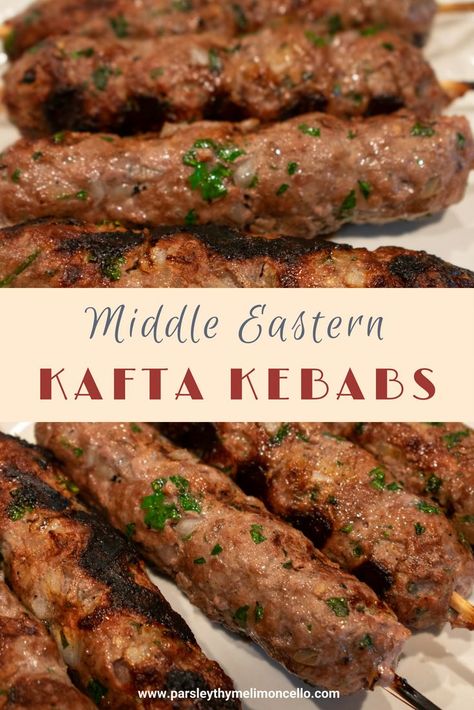 Grilled Kofta, Kebab Recipes Beef, Arabisk Mad, Dinner Noodles, Food Flavors, Middle Eastern Food, Middle East Food, Middle East Recipes, Kabob Recipes