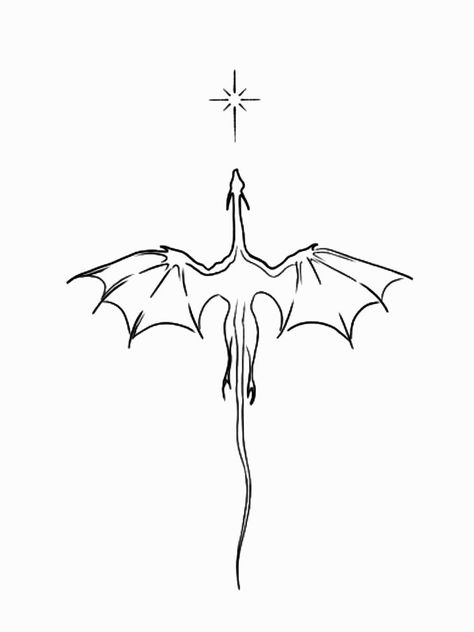 Simple Wyvern Tattoo, Small Lineart Tattoo, Simple Dragon Outline, Dragon Tattoo Template, House Of The Dragon Tattoo Ideas, Dragon Stencil Tattoo, Dragon Simple Drawing, Dragon With Wings Tattoo, Dragon Drawing Simple