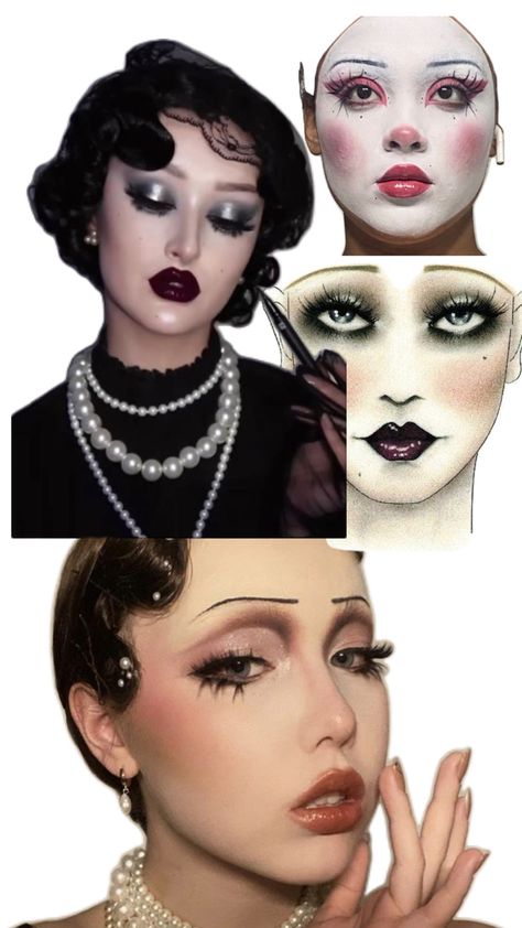 1910's Makeup, 1920s Makeup Look, Cabaret Makeup, 1920 Makeup, 20s Makeup, 1920s Makeup, Show Makeup, Classic Makeup, Retro Makeup