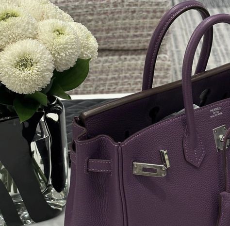 Rich Purple Aesthetic, Purple Rich Aesthetic, Purple Birkin, Luxury Wishlist, Birkin Mom, Black Range, Diy Clouds, Prettiest Girl, Women Aesthetic