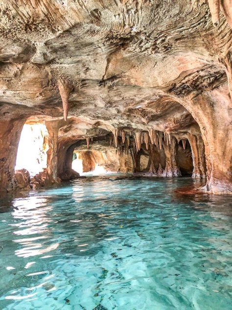 This small cave at Discovery Cove is so unique. Cove Aesthetic, Beach Cave Aesthetic, Cave With Water, Underwater Palace, Ocean Cave, Ocean Dragon, Cave Aquarium, Beach Cave, Discovery Cove Orlando