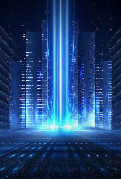 Show Background, Futuristic Shapes, Abstract Science, Background Luxury, Street Background, Blue Neon Lights, Stage Background, Laser Show, Stage Set Design