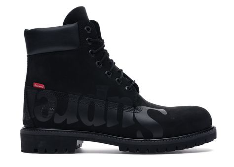 Supreme Sneakers, Timberland Sneakers, Timberland Boots Black, Timberland 6, Black Shoes Men, Black Timberlands, Custom Boots, Timberlands Shoes, Timberland Shoes