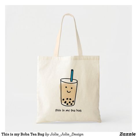 Tela, Cute Boba, Handpainted Tote Bags, Boba Bubble Tea, Desain Tote Bag, Bag Painting, Pearl Tea, Canvas Bag Design, Painted Tote