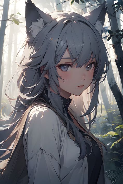 Wolf Character, Wolf Ears, Ear Art, Character Design Girl, Creative Drawing Prompts, Anime Pfps, Anime Base, Wolf Girl, Anime Wolf