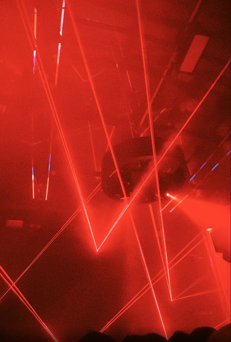 vibey lights lasers red party clubbing rave aesthetic night life Red Club Aesthetic, Club Lights Aesthetic, Techno Party Aesthetic, Red Music Aesthetic, Red Nightclub, Rave Party Aesthetic, Rave Lights, Aesthetic Night Life, Neon Club