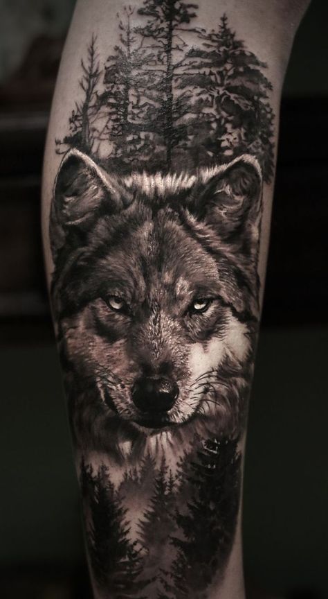 Kurt Tattoo, Wolf Pack Tattoo, Wolf And Moon Tattoo, Lone Wolf Tattoo, Fenrir Tattoo, Tato Paha, Wolf Sleeve, Realistisches Tattoo, Wolf Tattoos Men