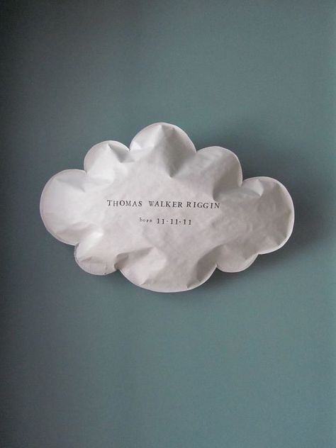 Cloud Wall Hanging, Paper Clouds, Cloud Wall, Birth Cards, Sky Art, Creative Packaging, Name Cards, Brand Packaging, Etsy Items