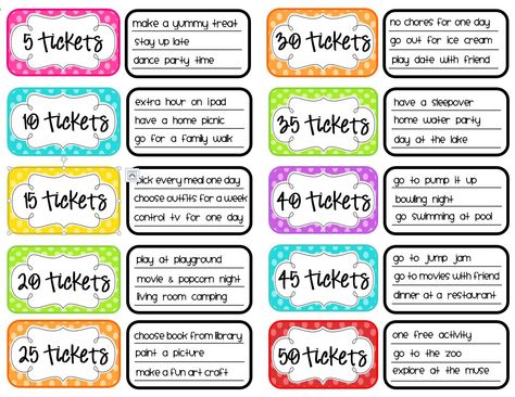 Ticket Reward System Behavior Chart Reward Ideas, Summer Rewards For Kids, Chore Chart With Reward System, Behavior Reward Ideas, Summer Reward System For Kids, Reward System For Kindergarten, Summer Behavior Chart For Kids, Rewards For Good Behavior At Home, Good Behavior Rewards At Home