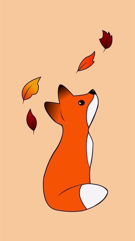 Fox Drawing Easy, Cute Fox Drawing, Fox Drawing, Fox Painting, Locked Wallpaper, Fox Art, Halloween Wallpaper, Art Drawings Simple, Android Wallpaper