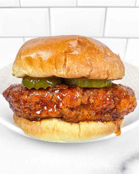 Nashville Hot Chicken Sandwich Nashville Hot Chicken Sandwich Recipe, Nashville Hot Chicken Sandwich, Nashville Hot Chicken Recipe, Hot Chicken Recipe, Broadway Street, Chicken Sandwich Recipe, Hot Chicken Sandwiches, Homemade Seasoning, Nashville Hot Chicken