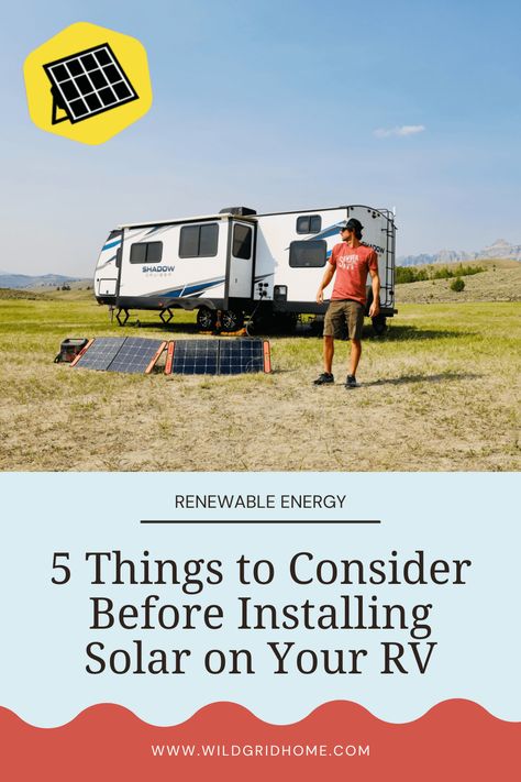 An RV adventure sounds great... until you realize just how expensive getting an electric hookup every night can be! Instead of handing your hard-earned cash over for expensive lots, why not join the sustainable trend of installing solar on your RV? #WildgridHome #SustainableLiving #RVsolar Rv Solar, Rv Adventure, 5 Things, Renewable Energy, Sustainable Living, Letting Go, Rv, Sustainability, Budgeting