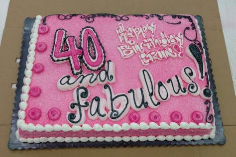 1/2 sheet cake FABULOUS 40th Birthday 40th Birthday Sheet Cakes For Men, 40th Birthday Sheet Cake For Women, 40th Birthday Sheet Cake, 50th Birthday Sheet Cake For Women, 40th Birthday Cake For Women Funny Turning 40 Party Ideas, 40 Fabulous Birthday Cake, 40 And Fabulous Cake, 50th Birthday Cake For Women, 40 Cake