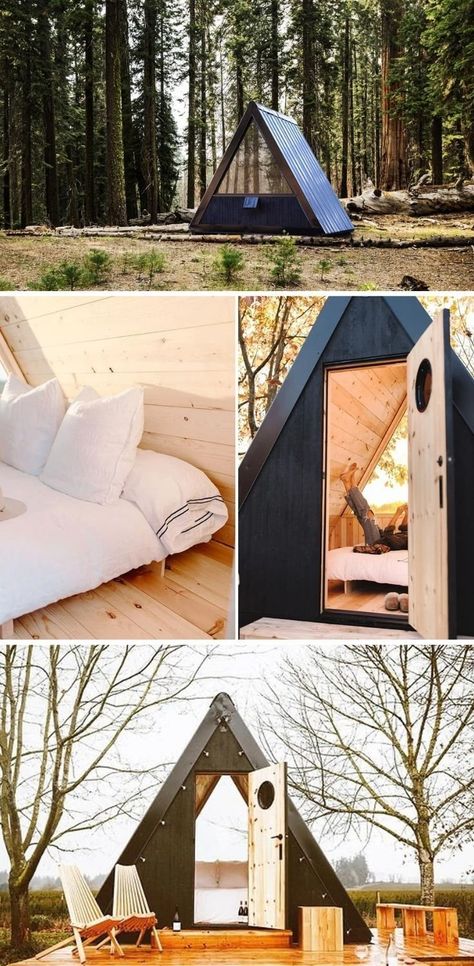 Bivvi Cabins, Tiny A Frame Cabin, Backpacking Recipes, Escape To Nature, Cabin Vibes, Cabin Designs, Hotel Business, Property Ideas, Porthole Window