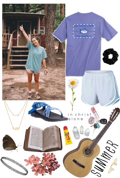 church camp outfit Christian Camp Outfits, Church Camp Aesthetic Outfits, Summer Camp Outfits For Counselors, Church Camp Outfits Summer, Church Camp Essentials, Summer Camp Fits, Fuge Camp, Summer Camp Aesthetic Outfits, Camp Counselor Outfit