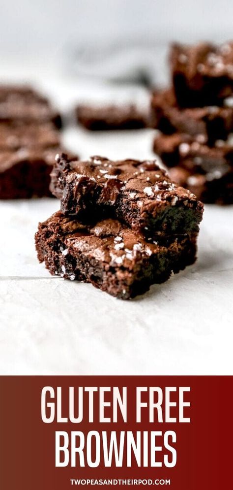 These fudgy and delicious Gluten-Free Brownies are a chocolaty, rich dessert that everyone is sure to love! You will never guess they are gluten-free because they are so decadent and divine. Best Gluten Free Brownies Recipe, Vegan Gluten Free Brownies, Gluten Free Brownies Recipe, Dairy Free Brownies, Chewy Brownies, Gluten Free Brownies, Gluten Free Cookies, Gluten Free Baking, Gluten Free Desserts