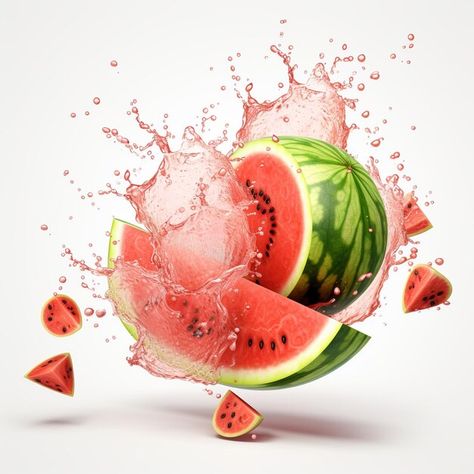 Beautiful splash water with watermelon Check more at https://freepik.com/premium-ai-image/beautiful-splash-water-with-watermelon_100058013.htm/ Watermelon, Pasta, Canning, Water, Quick Saves, Design