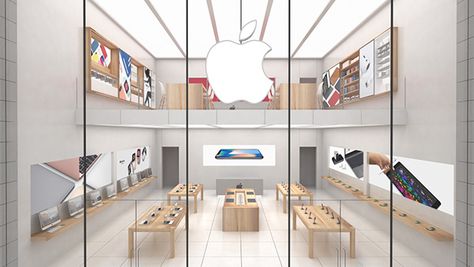 Apple Store Design on Behance Apple Booth Design, Apple Store Design Interiors, Apple Interior Design, Apple Exhibition, Apple Store Interior, Apple Store Design, Apple Advertising, Retail Store Layout, Mobile Shop Design