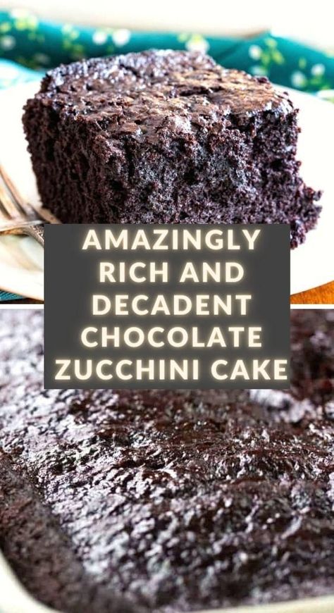 Amazingly rich and decadent, this Chocolate Zucchini Cake is what all chocolate cakes should strive to be. It is so easy to make and no one will notice the zucchini in the cake, but they will be happy it’s there as soon as they take a bite and see how moist this cake is! Chocolate Zucchini Coconut Cake, Chocolate Zucchini Recipes Dessert, Zucchini Chocolate Cake Mix Recipe, Deserts Using Zucchini, Choc Zucchini Cake Recipe, Best Zucchini Chocolate Cake, Sour Cream Zucchini Cake, Zucchini Chocolate Chip Cake Recipes, Dark Chocolate Zucchini Cake