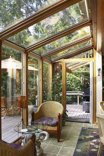 SunRoom 16 | A Sunroom integrated into a Lindal Cedar Home | Marty Lindal | Flickr Balcony Vintage, Terrasse Med Tak, Sunroom Inspiration, Lindal Cedar Homes, Sunroom Windows, Small Sunroom, Sun Rooms, Sunroom Designs, Enclosed Patio