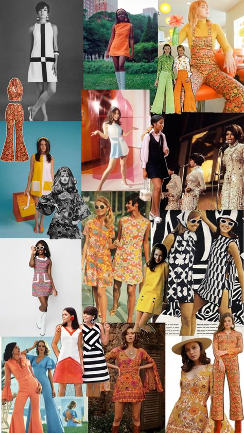 Mood board 60s Party Outfit, Checkered Outfit, Colleen Corby, 60s Party, Party Ladies, 60s And 70s Fashion, Swinging Sixties, 70s Fashion, Hippie Style