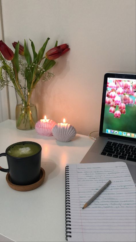 #studying #aesthetic #candles #matchalatte Study Goals, Studying Aesthetic, Romanticizing School, Academic Validation, Aesthetic Candles, Candle Aesthetic, Candle Vase, Writing Poetry, Matcha Latte