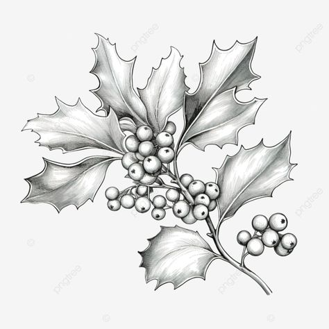 festive floral decoration holly berry european symbol of eve and merry christmas sketch leaf sketc Holly Leaves Drawing, Holly Sketch, Christmas Sketching, Holly Flower Drawing, Holly Drawing, Holly Berries Drawing, Holly Flower Tattoo, Holly Berry Drawing, Leaf Sketch