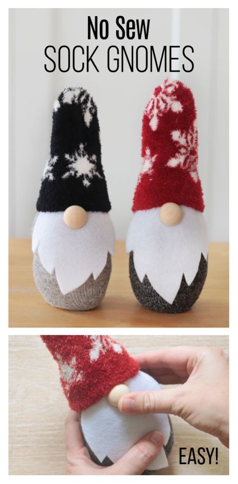 Winter Library Programs For Adults, 10 Minute Crafts For Adults, Diy Sock Gnomes, No Sew Sock Gnomes, Christmas Activites, How To Make Socks, Sock Snowman Craft, Sock Gnomes, Valentines Socks