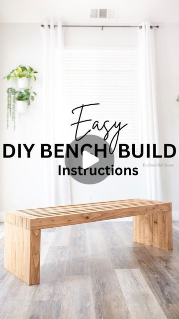 Easy Diy Bench, Diy Patio Bench, Build A Bench, Outdoor Bench Plans, Diy Bank, Diy Wood Bench, Silhouette Decor, Build Plans, Easy Build