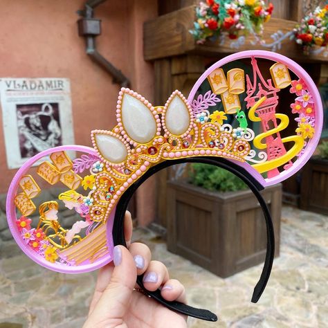 Blue Castle, Diy Disney Ears, Disney Ears Headband, Disneyland Ears, Once Upon A Dream, Disney Headbands, Disney Mickey Ears, Pink Castle, Disney World Outfits