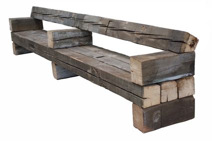 Railroad Ties, Milan Furniture, Rustic Bench, Street Furniture, Woodworking Bench, Wooden Bench, Wood Bench, Wood Beams, Barnwood