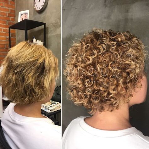 Permed Hairstyles Short, Short Permed Hair Before And After, Perm Curly Hair, Spiral Perm Short Hair, Curly Permed Hair, Long Hair Perm, Curly Perm, Short Permed Hair, Poodle Hair