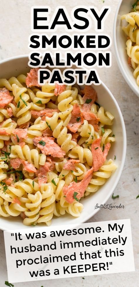 Smoked Salmon Recipes Healthy, Smoked Salmon Meals, Pasta Salad With Salmon, How To Use Smoked Salmon, Smoked Salmon Meal Ideas, What To Do With Smoked Salmon, Easy Smoked Salmon Recipes, Salmon With Pasta Recipes, Smoked Salmon Dishes