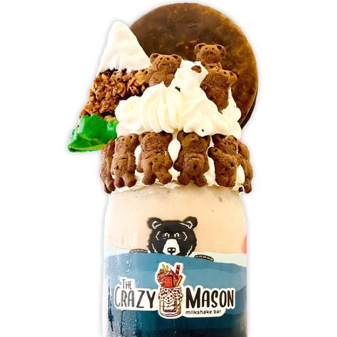 The Crazy Mason Milkshake Bar - Gatlinburg - Locations Crazy Mason Milkshake Bar, Crazy Mason Milkshake, Milkshake Bar, Salted Caramel Ice Cream, Moon Pies, Teddy Grahams, Caramel Ice Cream, Pie Tops, Sea Salt Caramel