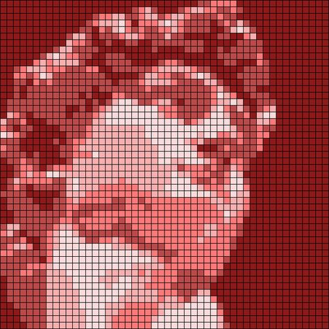 Graphic Crochet Pattern Charts, Crochet Graphic Pattern, Alpha Grids, Printable Crochet Patterns, Crochet Graphic, Graphic Crochet, David Michelangelo, Sculpture Marble, Pixel Crochet