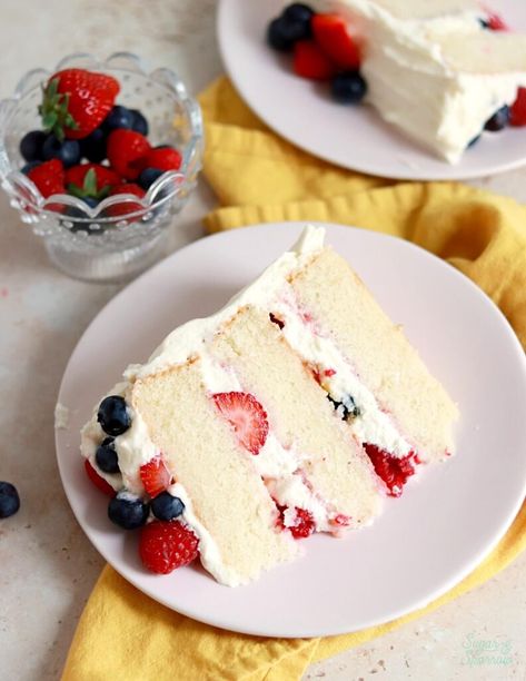 Berry Chantilly Cake Recipe - Sugar & Sparrow Sugar And Sparrow, Whole Foods Cake, Chantilly Cake Recipe, Berry Chantilly Cake, Chantilly Cake, Sweet Whipped Cream, Cake In A Can, White Cake Recipe, Sweetened Whipped Cream