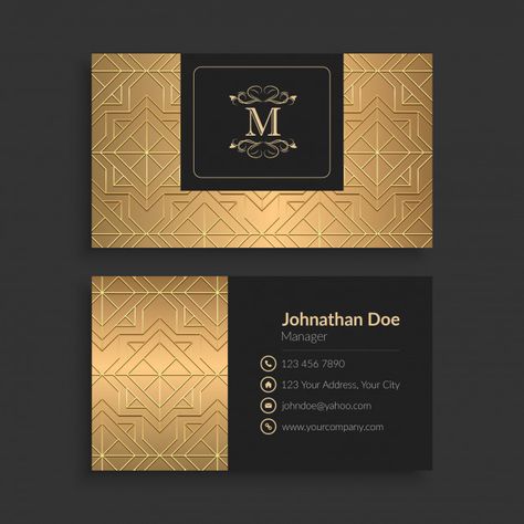 Interior Designer Business Card Creative, Golden Business Card, Golden Packaging, Interior Designer Business Card, Elegant Business Cards Design, Free Business Card Design, Luxury Business Card, Foil Business Cards, Business Cards Layout