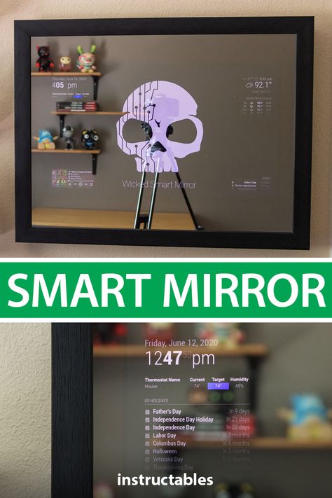 Mirror Calendar, 2 Way Mirror, Smart Calendar, Smart Mirror Diy, Diy Electronics Projects, Electronic Ideas, Arduino Display, Smart Home Ideas, Cool Arduino Projects