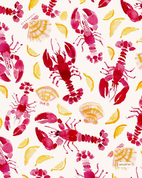 LOBSTER FEAST – BARBARIAN by Barbra Ignatiev | Bold colorful art