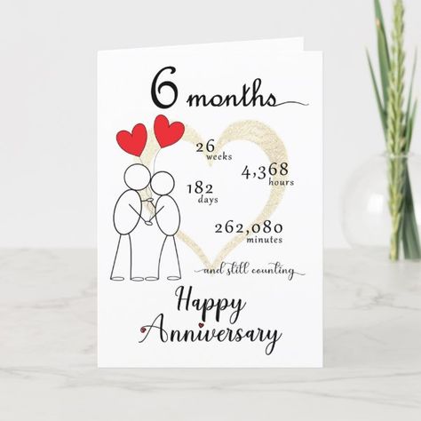 6th Month Anniversary Card with heart balloons Happy 29th Anniversary, 31st Wedding Anniversary, 26th Wedding Anniversary, 29th Wedding Anniversary, Red Heart Balloons, 22nd Wedding Anniversary, 17th Wedding Anniversary, 6 Month Anniversary, 12th Wedding Anniversary