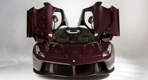 This 2016 LaFerrari is the only one finished in a special color dubbed Vinaccia. Red Lamborghini, Luxe Auto's, Ferrari California, Ferrari Laferrari, Pretty Cars, Red Car, Car Collection, Beautiful Cars