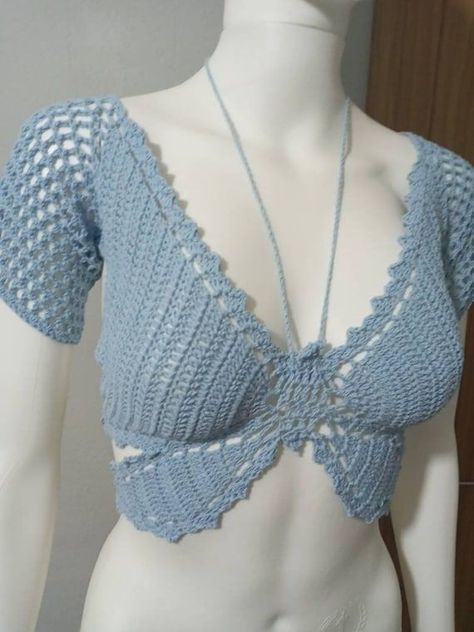 Khaite Top, Crochet Butterfly Applique, Crochet Butterflies, Crochet Butterfly Pattern, Crochet Fairy, Quick Crochet Patterns, Crochet Short, Cozy Crochet, Crochet Butterfly